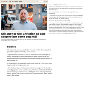 Intervju med Ole Christian Sandvoll i Salg24